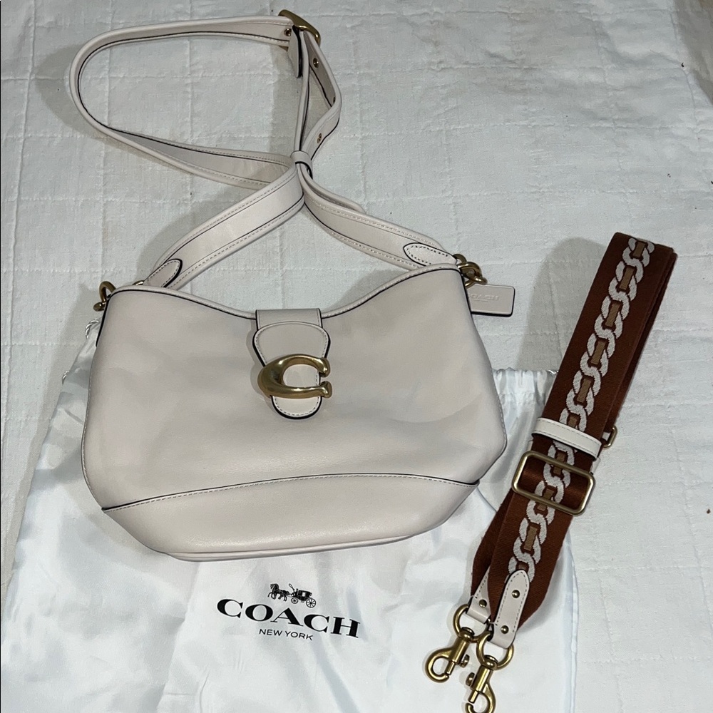 Coach Off-White and Brown Shoulder Bag